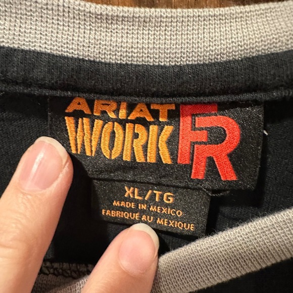 ARIAT Work FR Flame Resistant Baseball Long Sleeve Shirt XL Mens - Picture 3 of 7